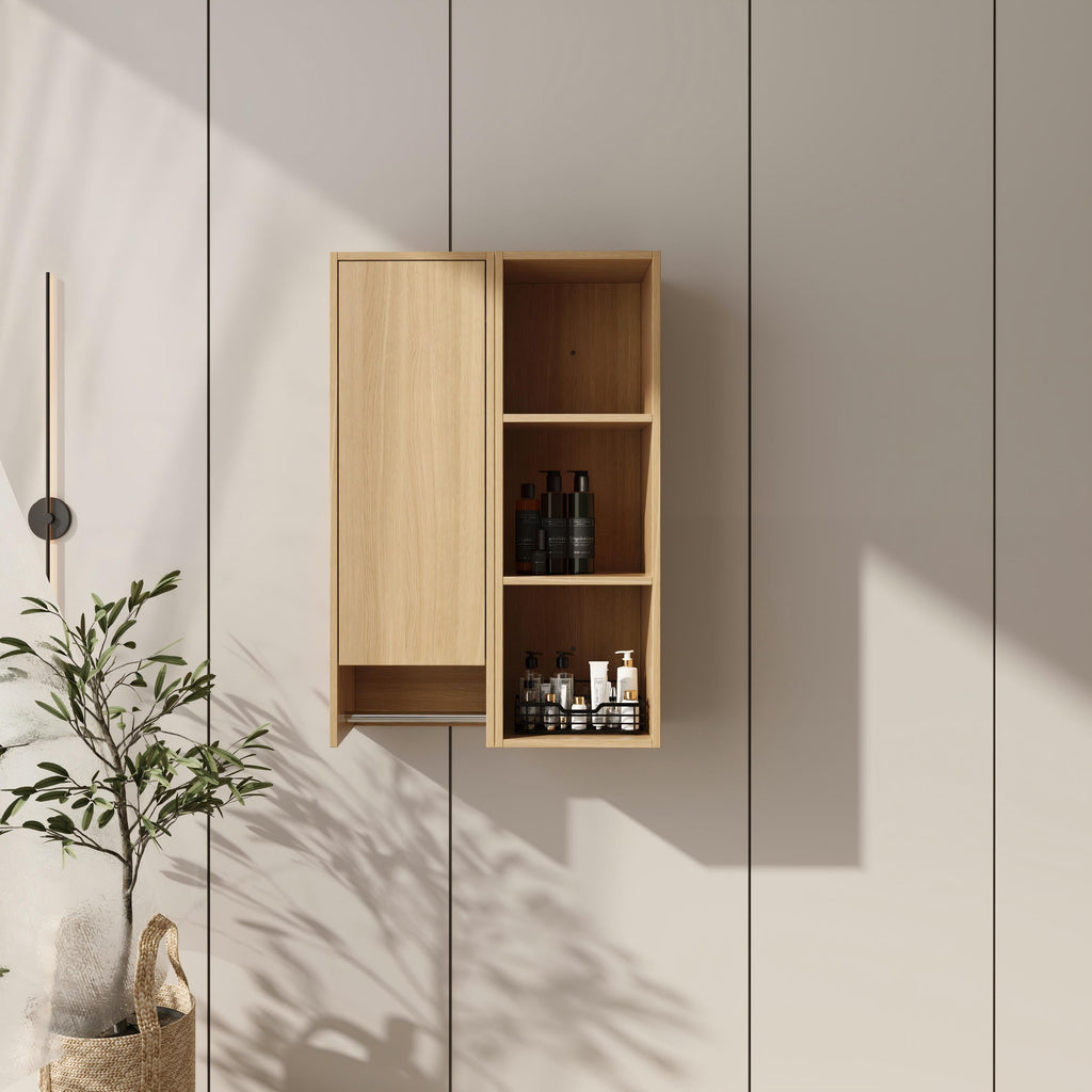24 Inch Wall-Mounted Side Cabinet and Storage Shelves