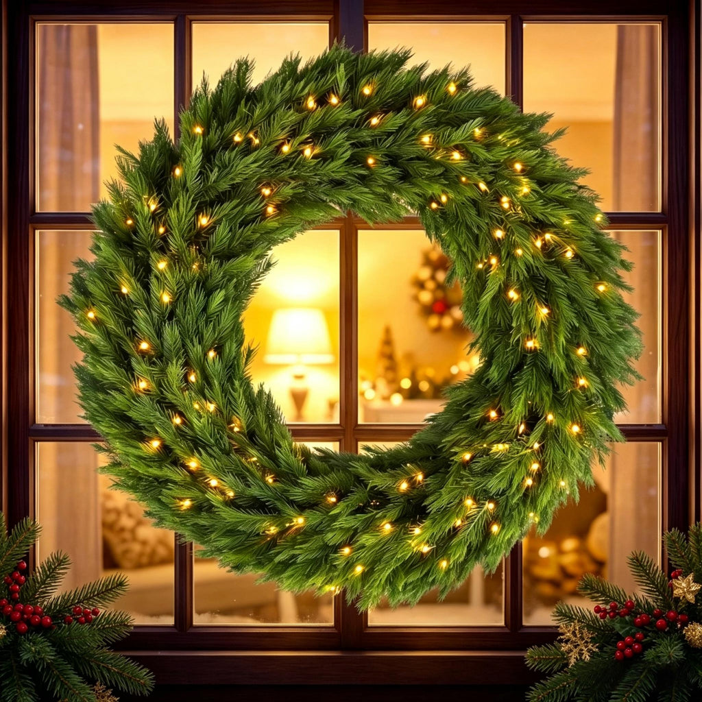 48in Pre-Lit Norwegian Spruce Christmas Wreath