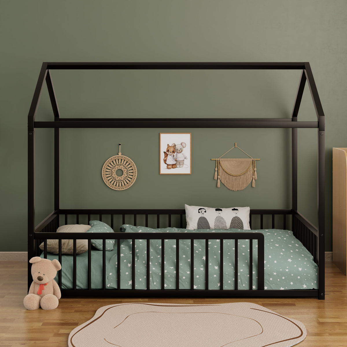 Twin Size Montessori Style Metal Floor Bed Frame