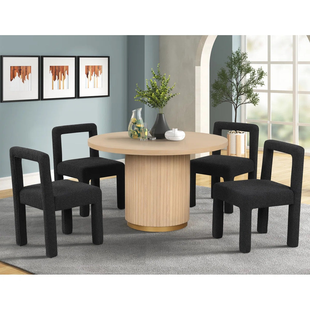 Modern Dining Chair Set of 2, Boucle Upholstered