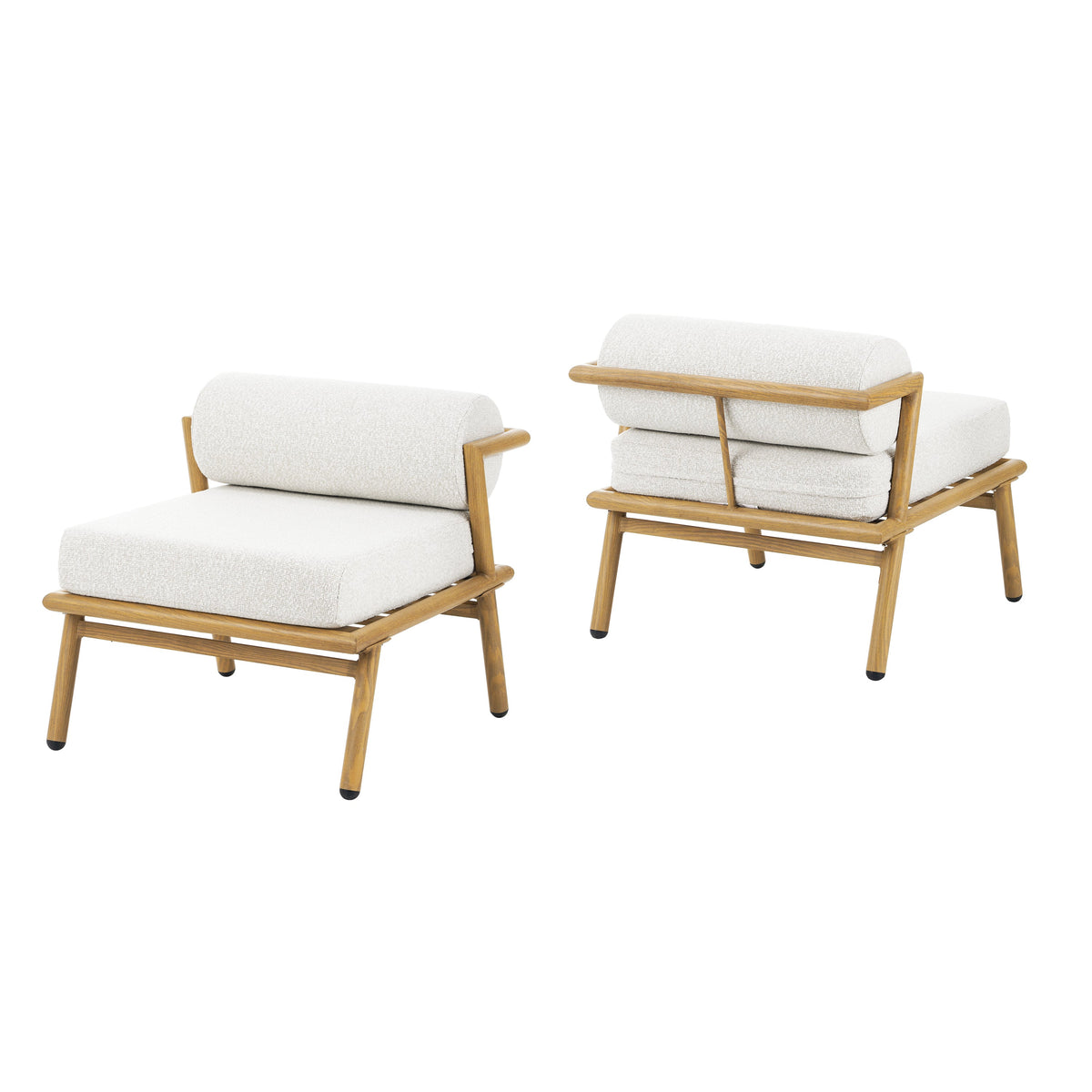 La Fiora Outdoor Patio Teak Finished Iron Club Chair