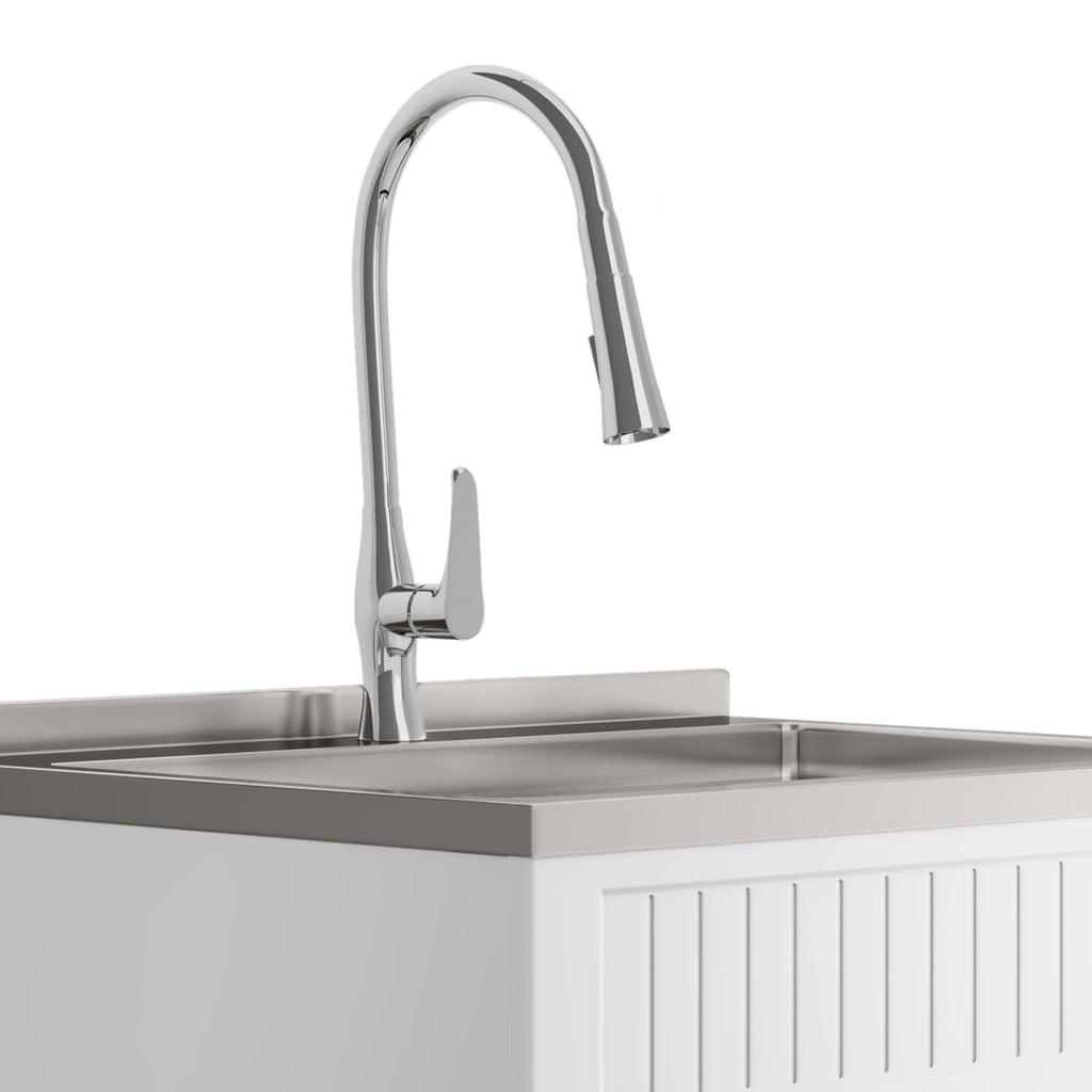 Beckham - 28" Laundry Cabinet with Faucet and Stainless Steel Sink