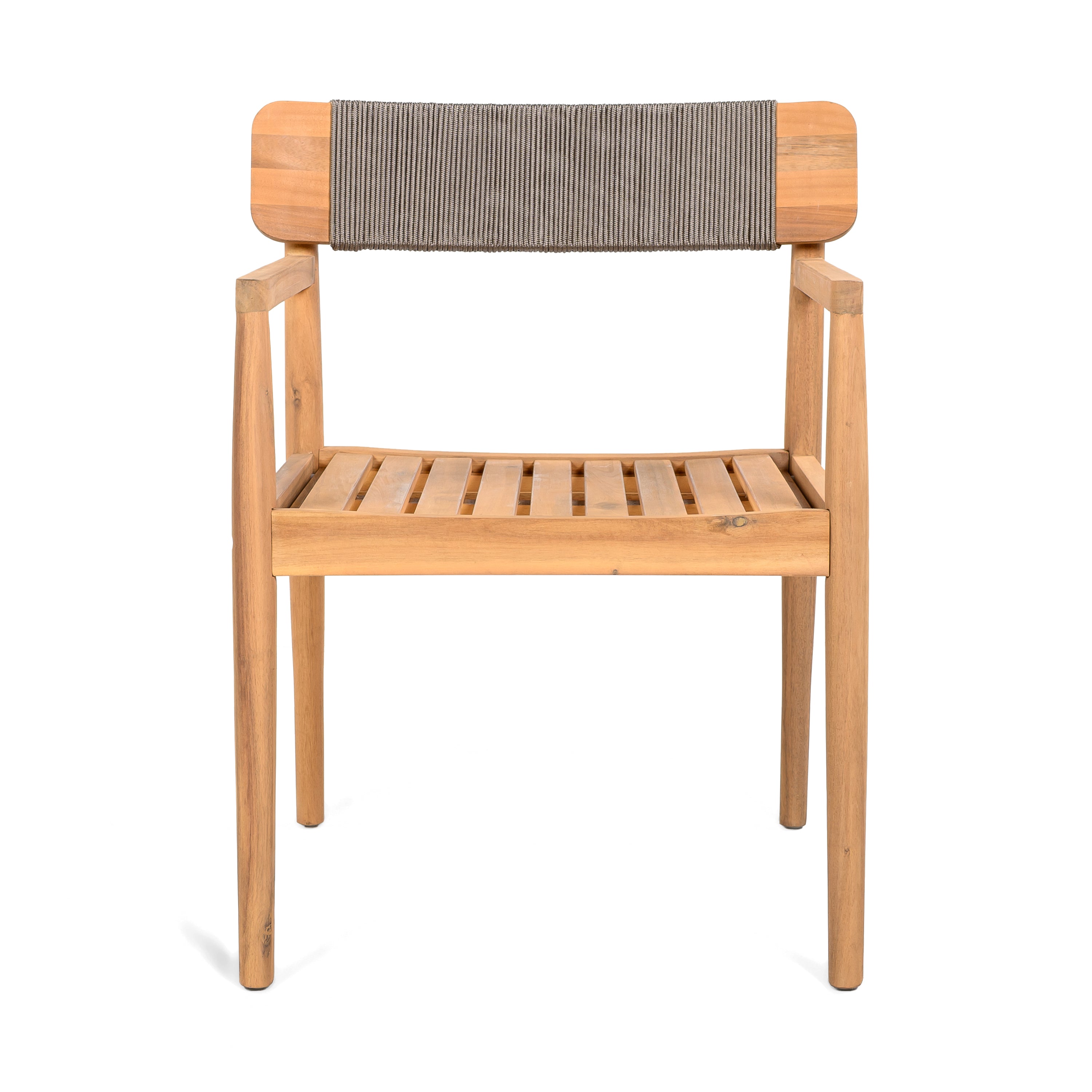 Creative Braided Acacia Wood Outdoor Dining Chairs
