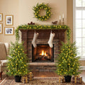 4-Piece Christmas Tree Set – 2 Trees, Wreath, and Garland