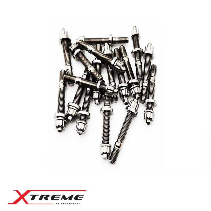BLOX Racing M8X1.25X45mm 7-Piece Set - Titanium BXFL-00307-7-TI