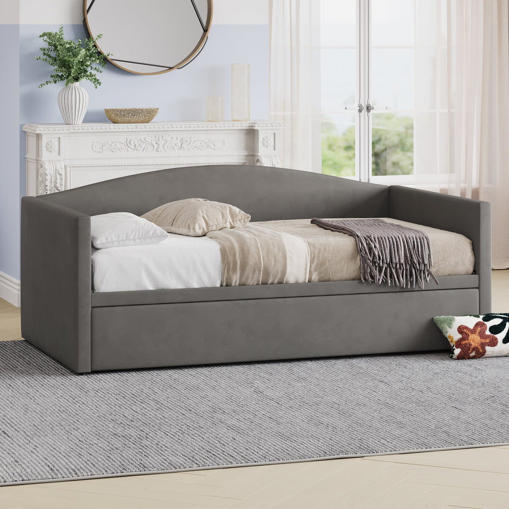 Twin Size Daybed with Extended Pop Up Trundle