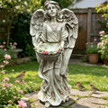 24.80" High Angel Figurine with Flower Basket