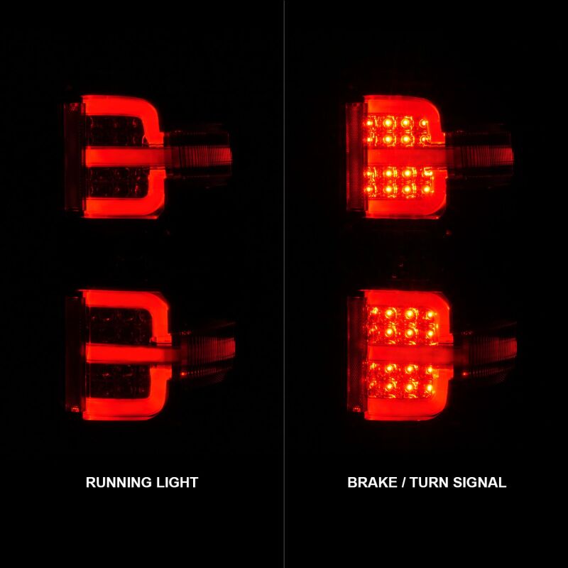 ANZO 15-19 Chevy Silverado 2500HD/3500HD (Factory Halogen Only) LED Tail Lights Black w/Clear Lens 311423