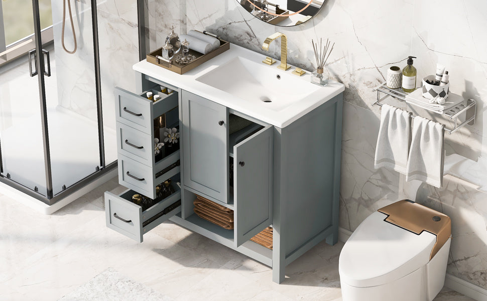 36" Bathroom Vanity with Sink Top