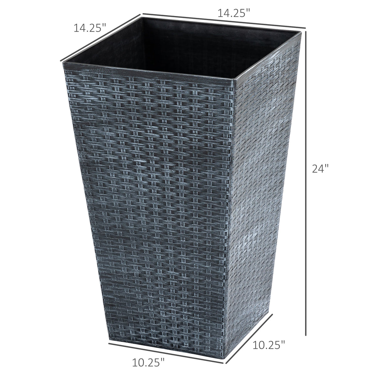 Outsunny Set of 3 Tall Planters with Drainage Hole