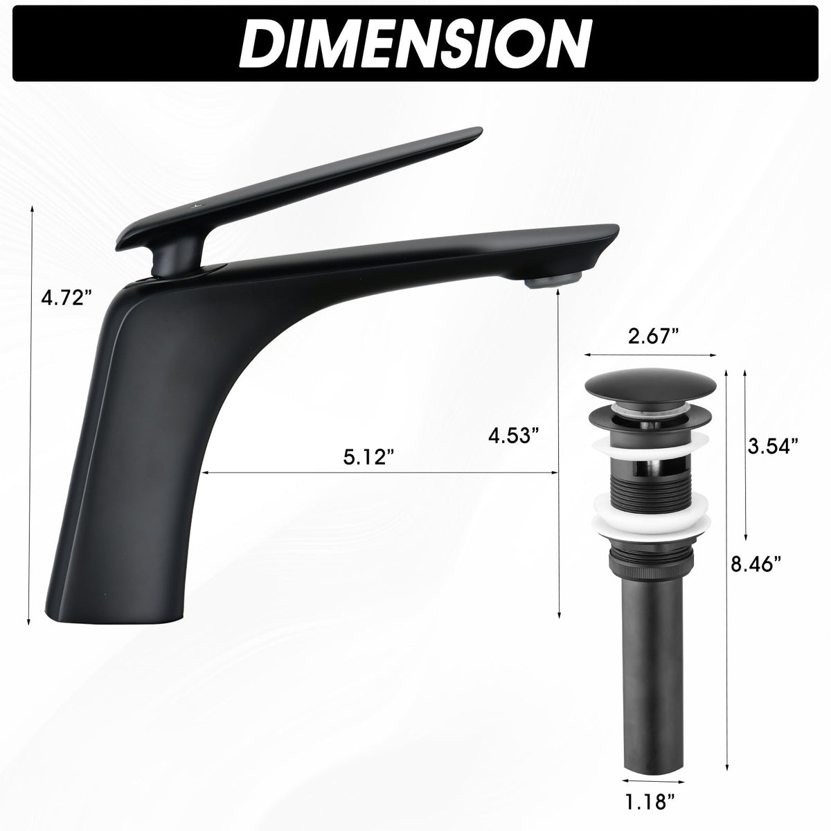 Single Hole Bathroom Sink Faucet with Pop Up Drain