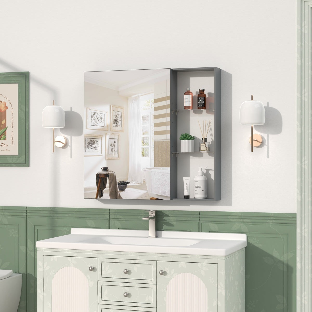 30'' x 28'' Medicine Cabinet with Mirror