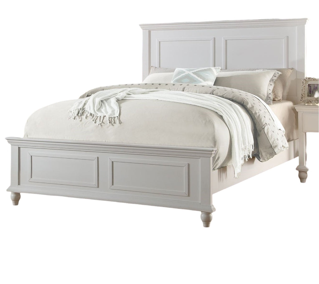 White Est King Size Bed and Nightstands Set