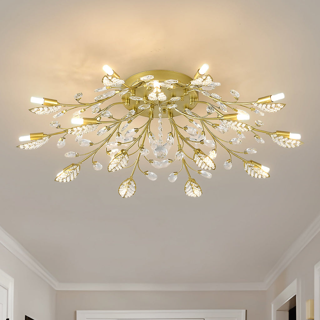 15-Light Chandelier Crystal Ceiling Lamp