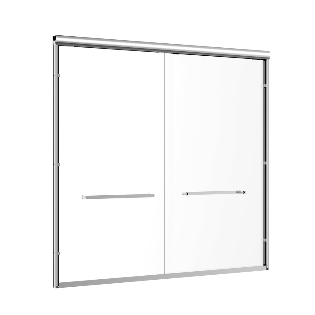 56"-60" W x 57" H Aluminum Frame Double Sliding Shower Door