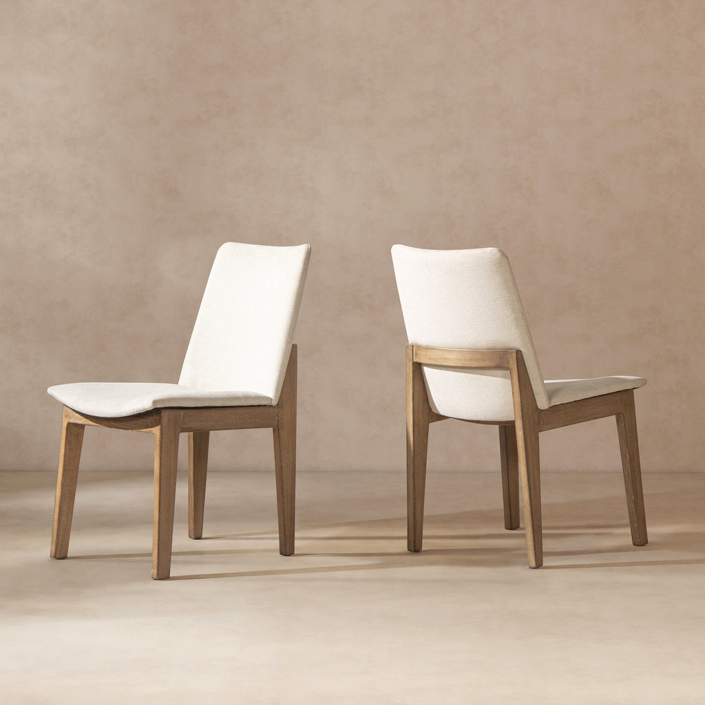 Auden Upholstered Reclaimed Pine Wood Dining Chair Set of 2