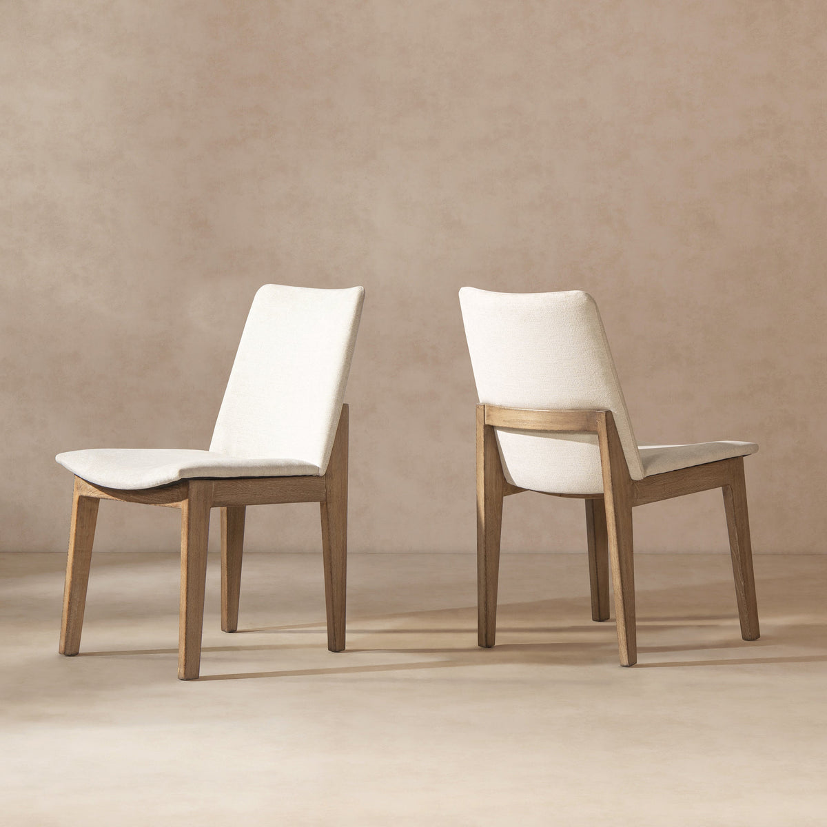 Auden Upholstered Reclaimed Pine Wood Dining Chair Set of 2