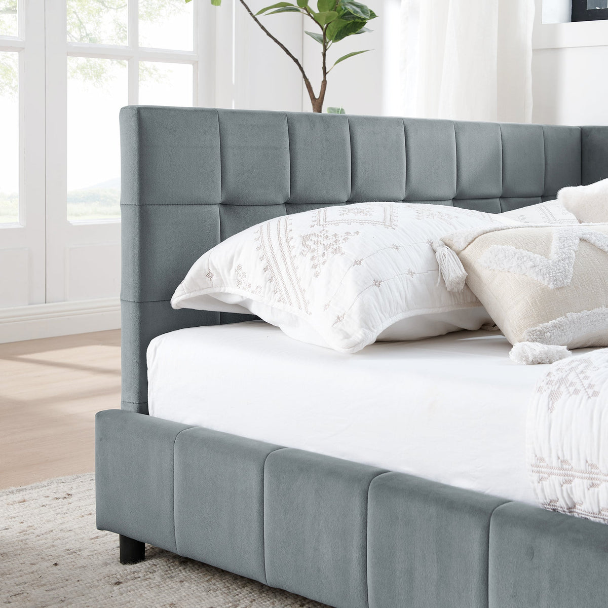 Full Size Upholstered Tufted Bed Frame