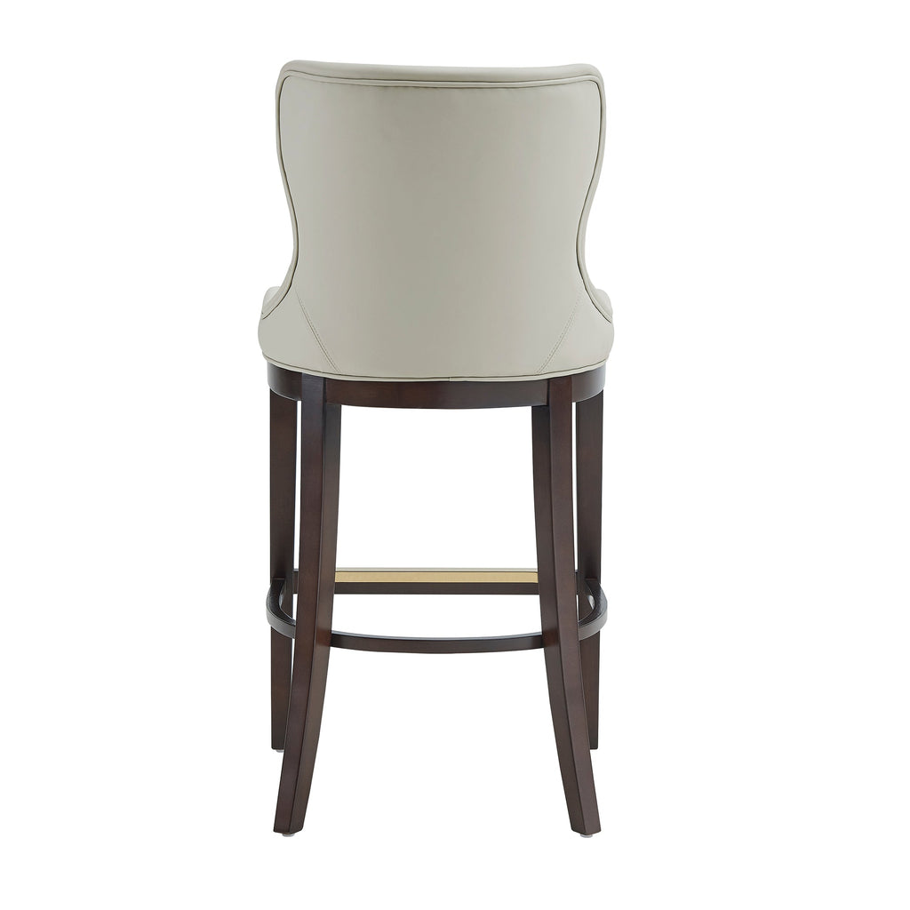 Blair Wood Upholstered Barstool in Stone