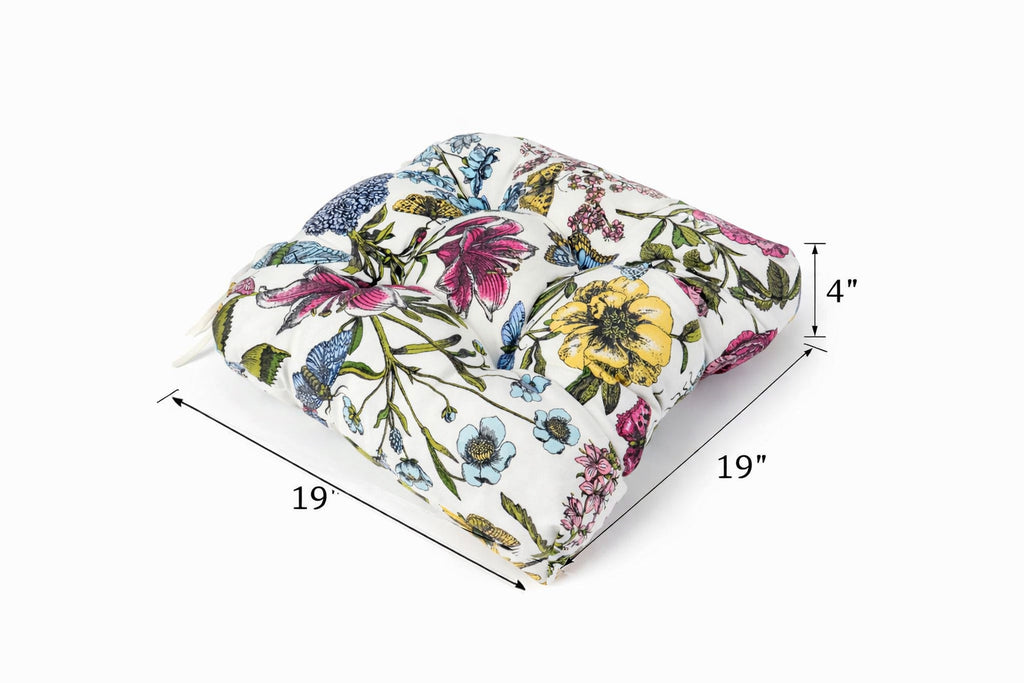 Outdoor Chair Cushions Set of 2 – Botanical Floral Print
