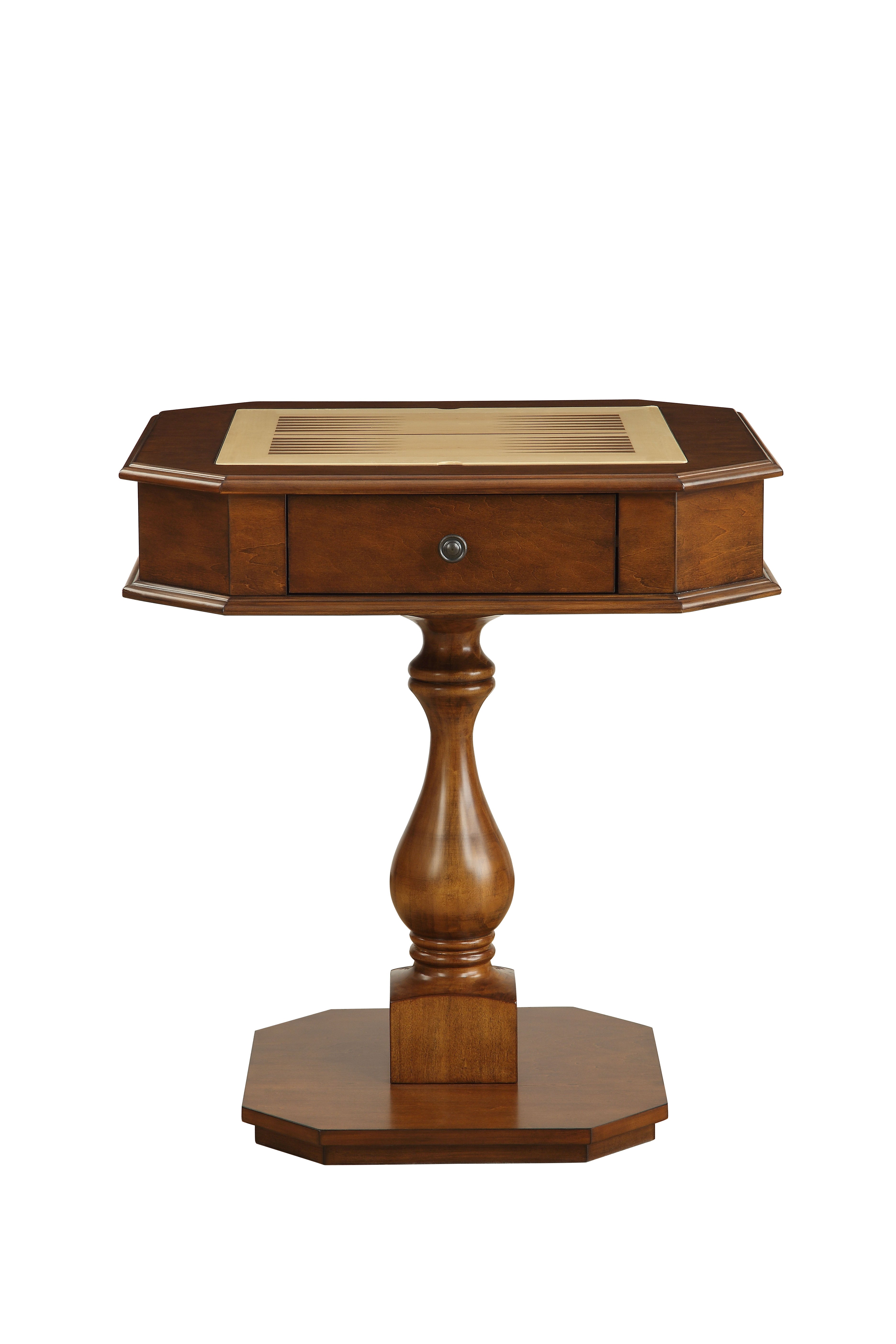 Bishop Cherry Finish Reversible Chess Checker Game Table