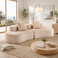 110.24" Fully Compressed Corduroy 2-Seater Couch with Lumbar Pillows