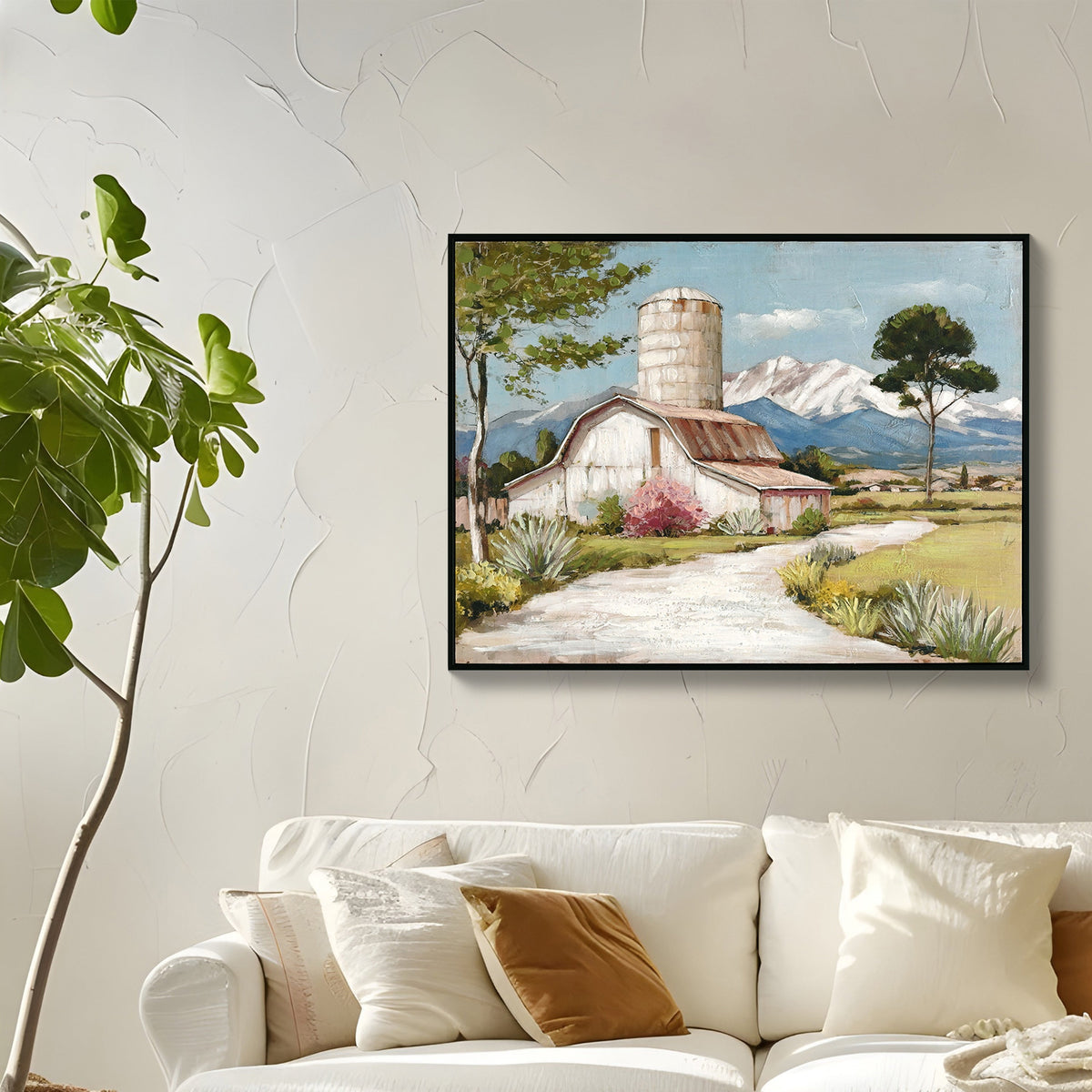Framed Rustic Farmhouse Canvas Wall Art