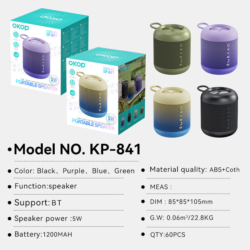 KP-841 Best-selling Wireless Bluetooth Speaker Featuring A Portable Handle And RGB Lighting Factory Stock Available Long Battery Life And High Volume