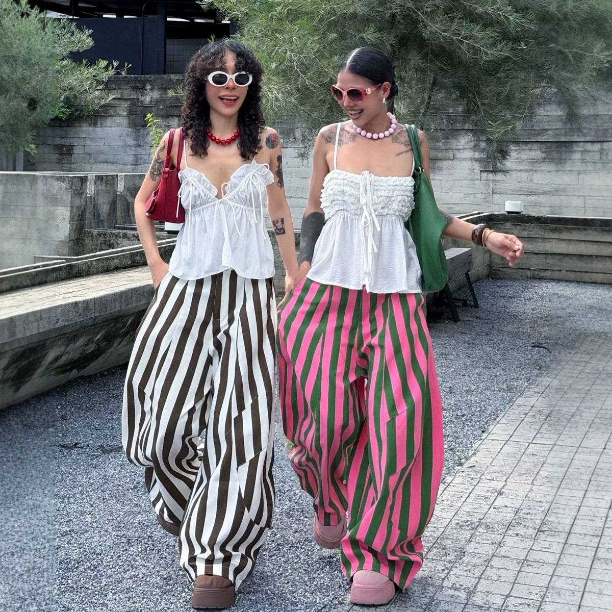 Women's Loose-fitting, Fashionable High-waisted Wide-leg Pants