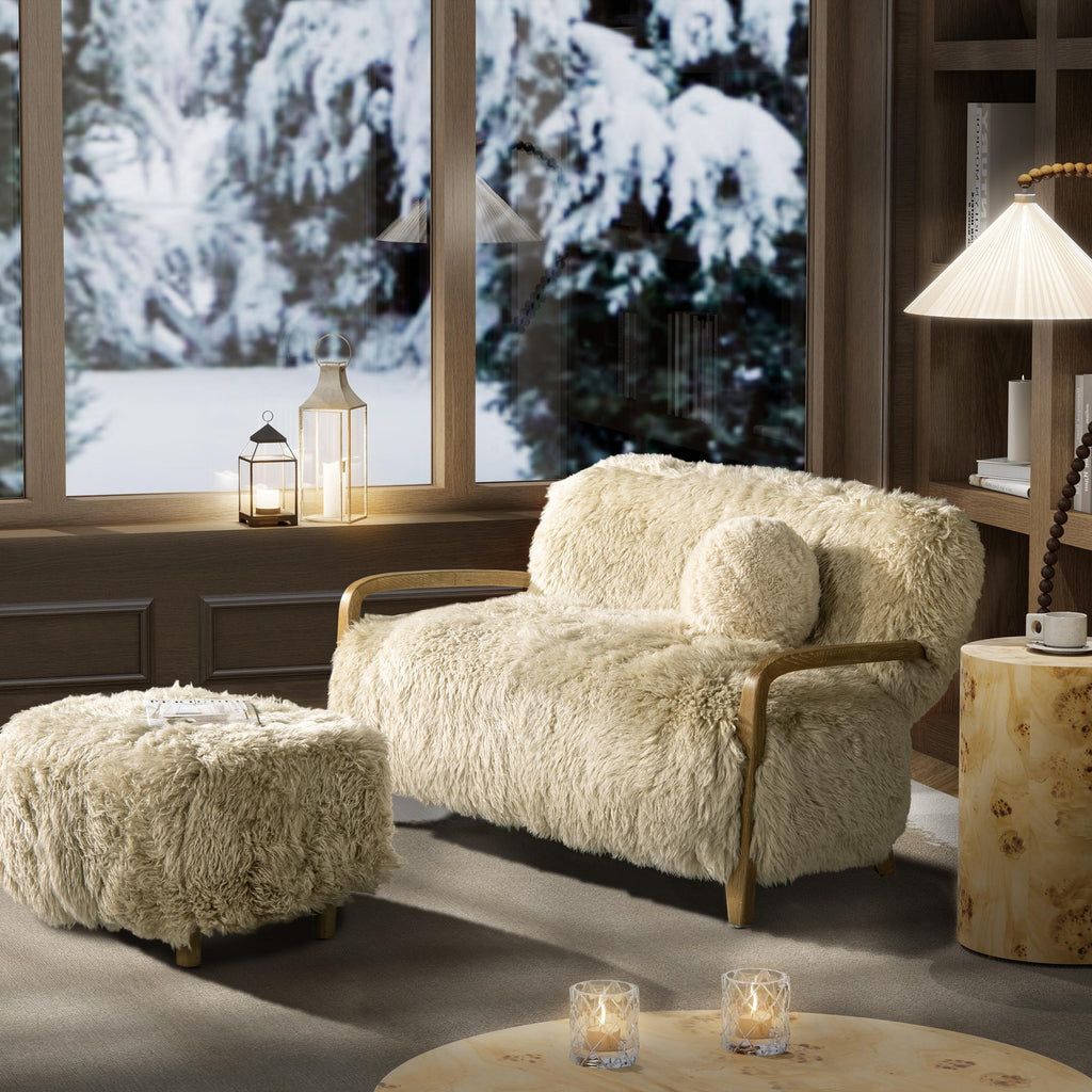 Enchante 52.5" New Zealand Sheepskin Accent Loveseat