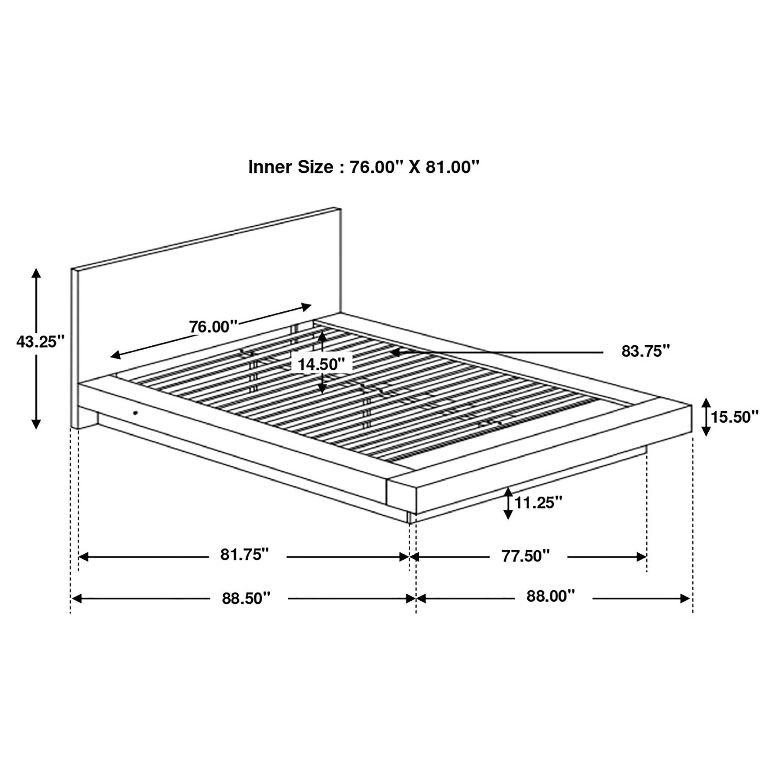 Tokyo Cappuccino Wood Eastern King LED Panel Bed