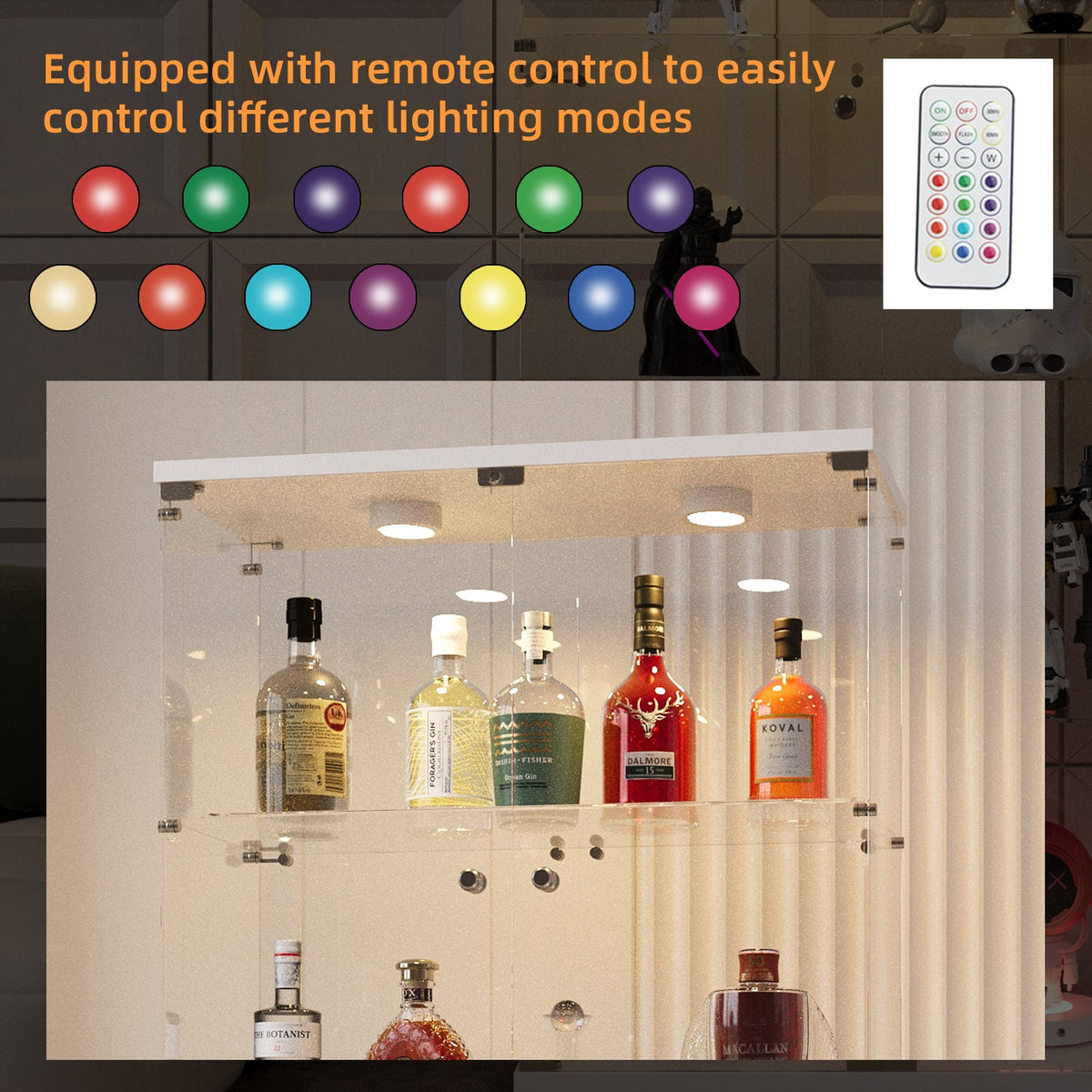 Tempered Glass Display Cabinet with Adjustable Features