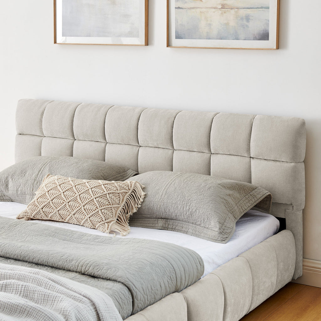 Queen Size Upholstered Bed with Storage