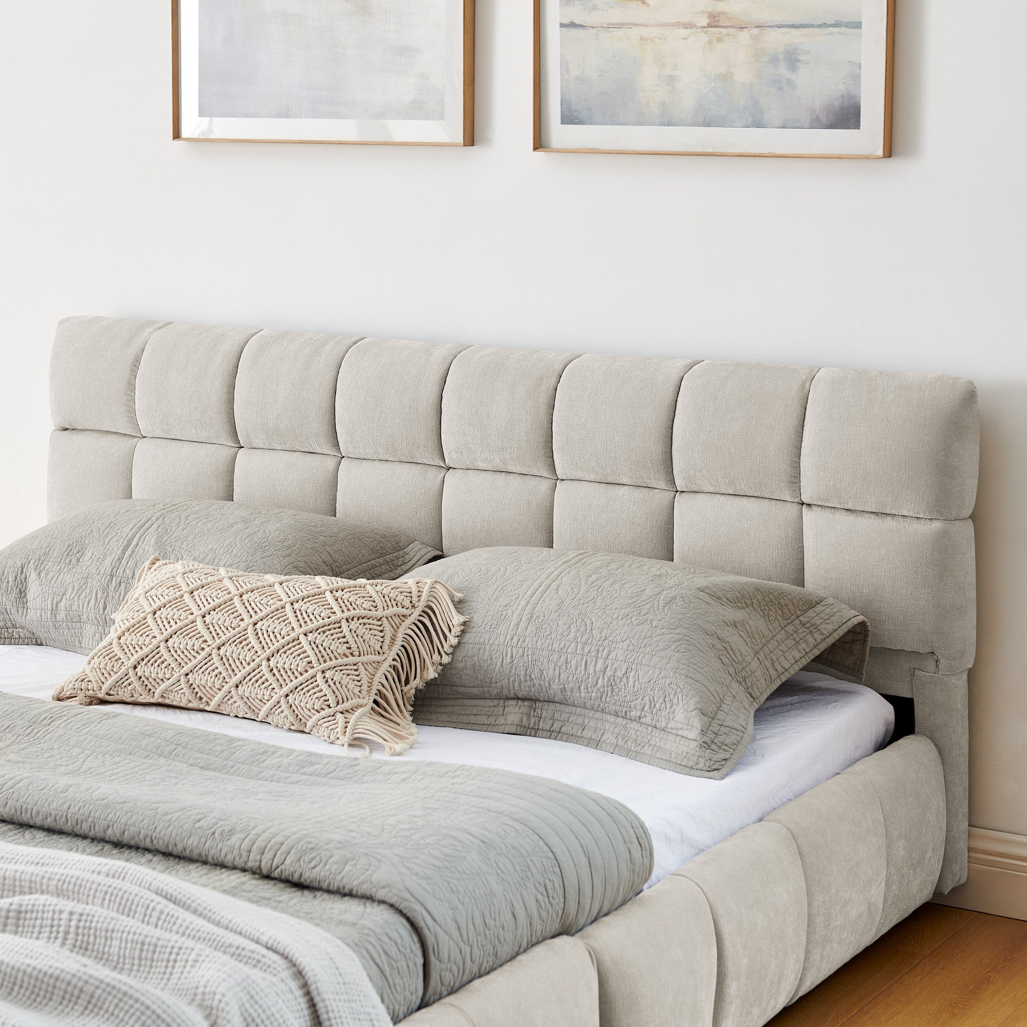 Queen Size Upholstered Bed with Storage