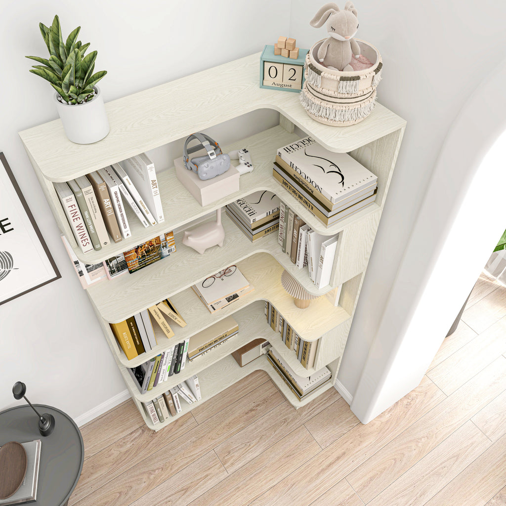 90cm Freestanding Corner Bookshelf
