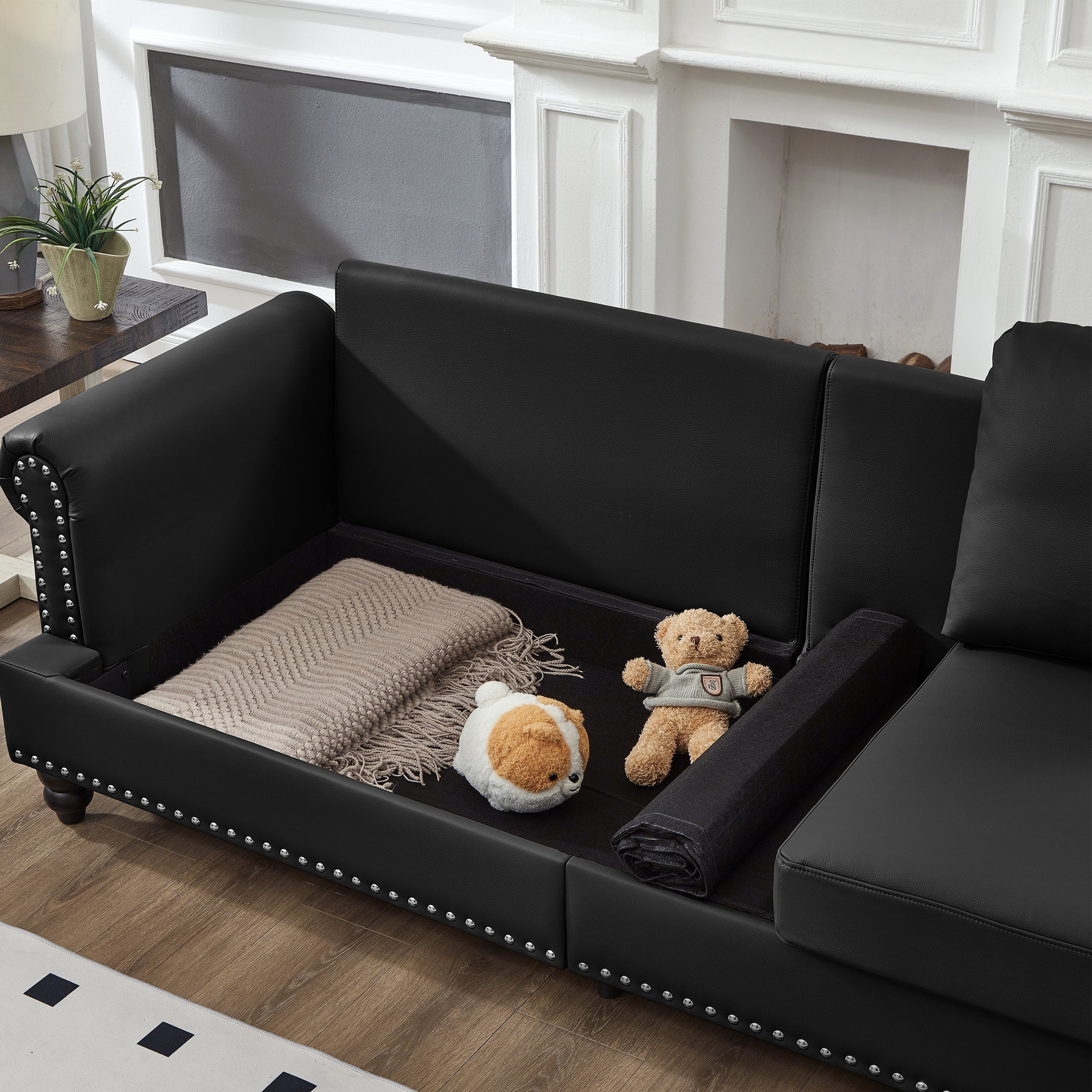 83" Modern Classic Design Leather Sofa