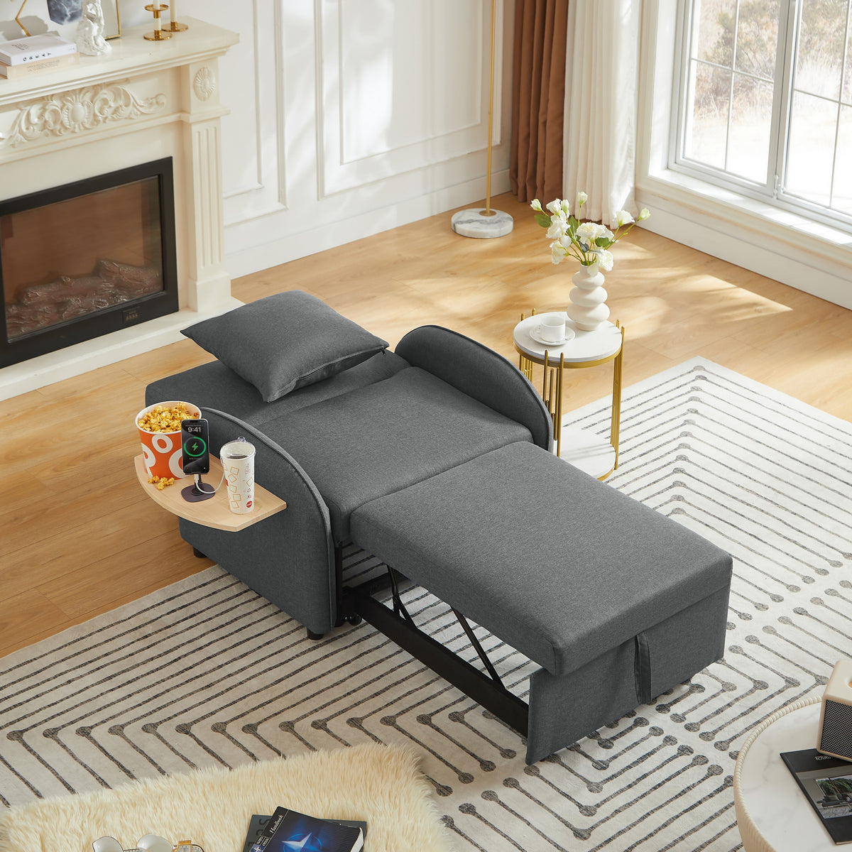3 In 1 Convertible Sleeper Sofa Chair Bed