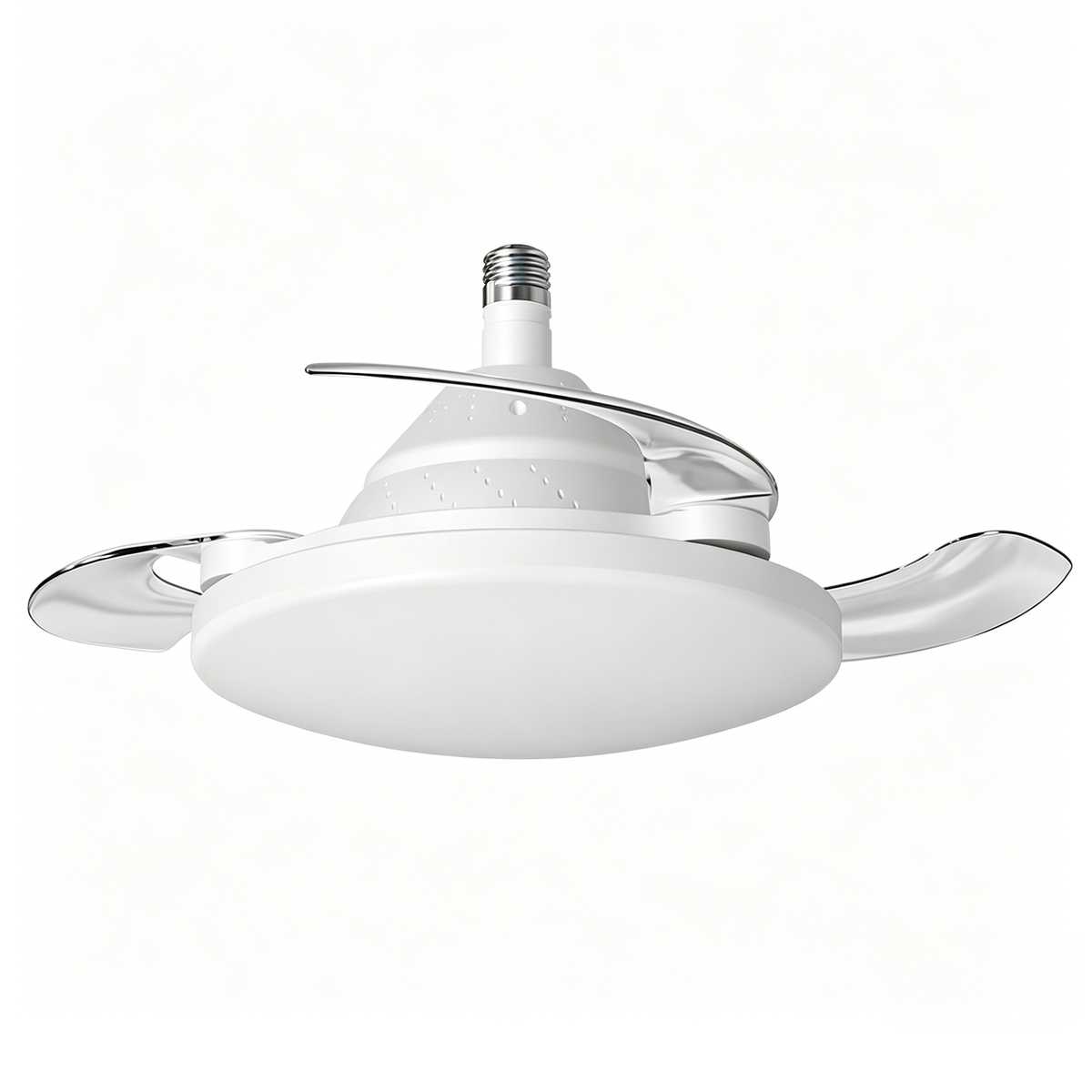 Bulb-Type Small Size Ceiling Fan With Retractable Blades