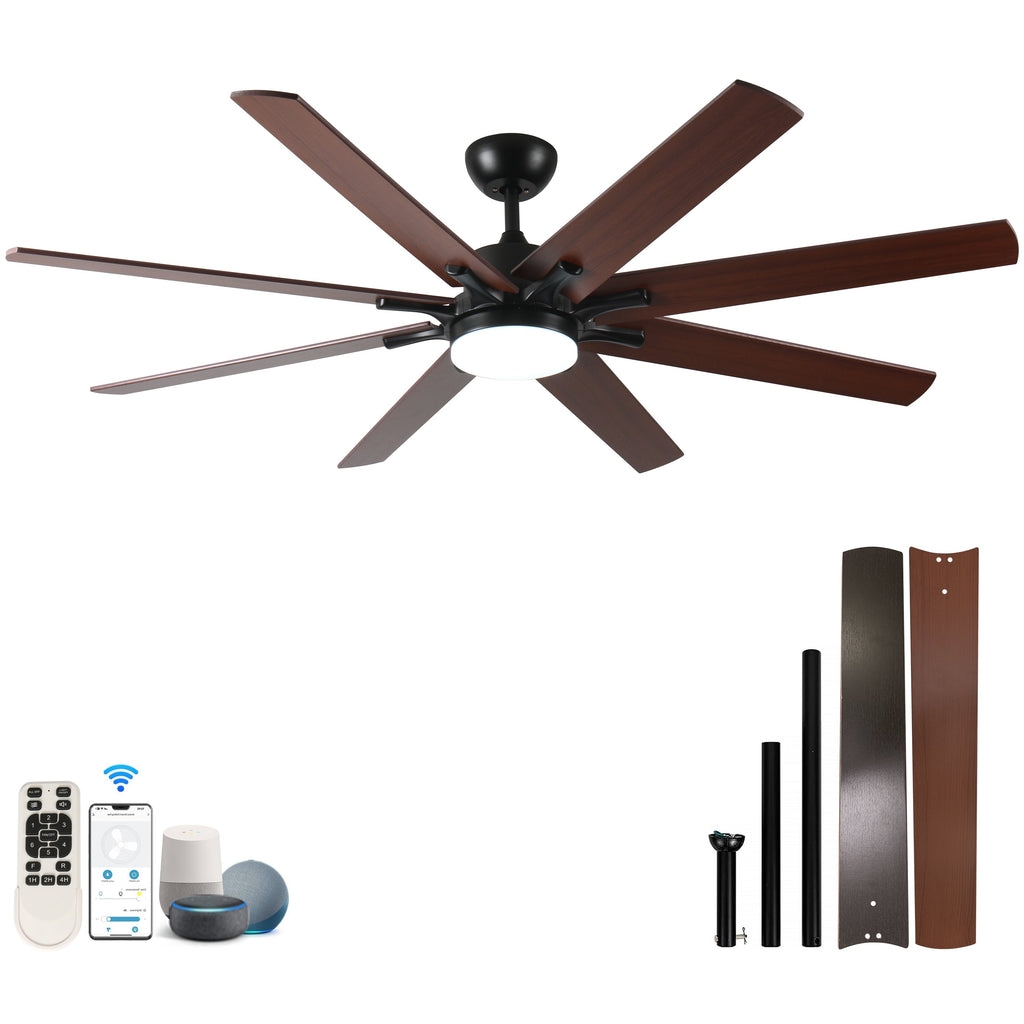 72 Inch Large Ceiling Fan with Lights and Remote Control