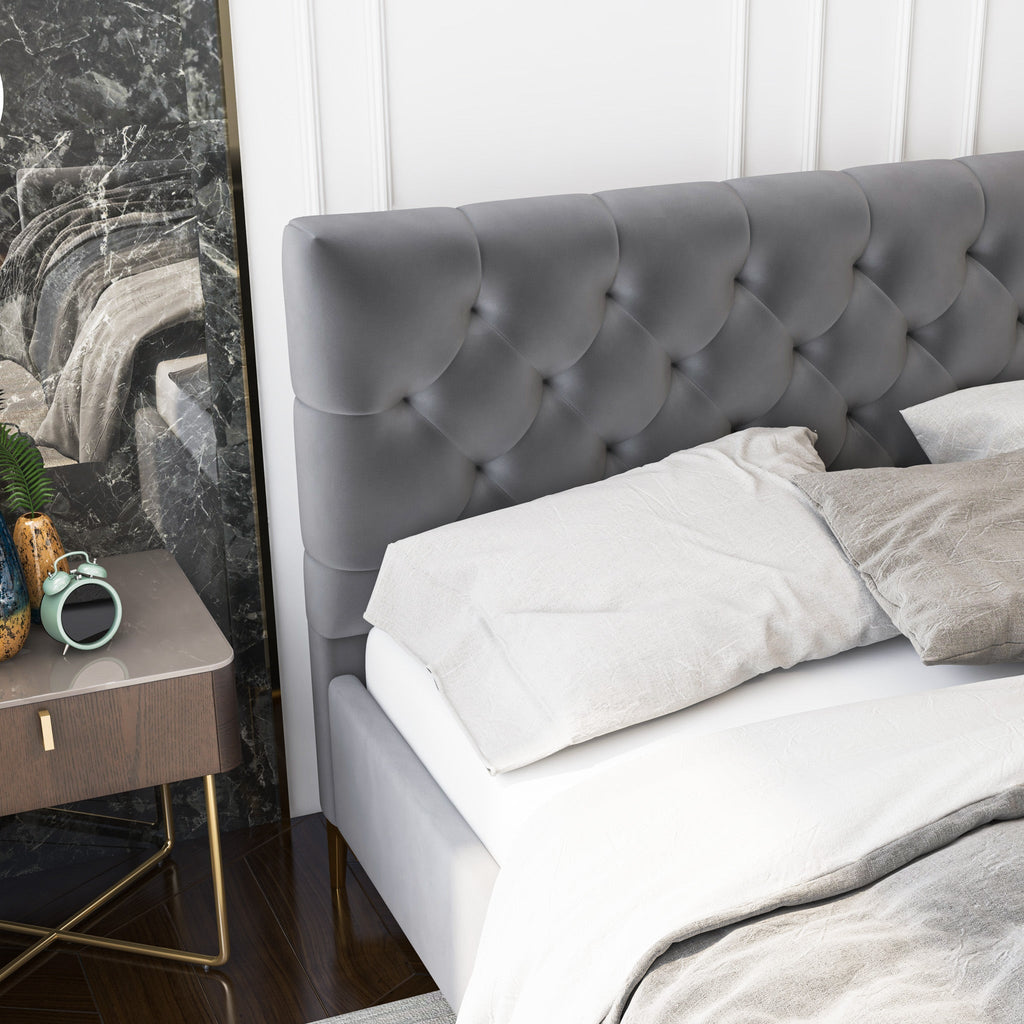 Bailey Dark Mid-Century Modern Platform Bed