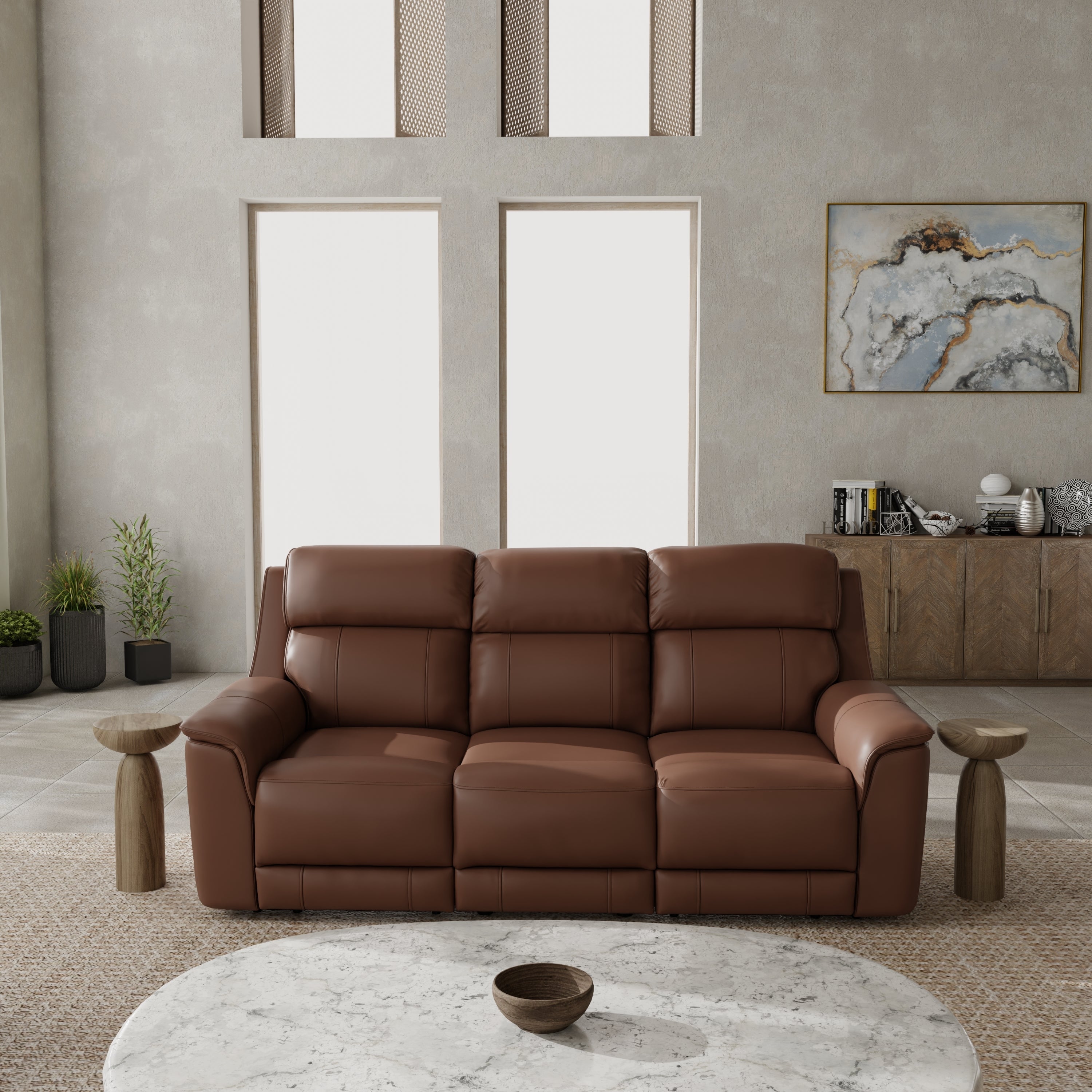 Oslo Dual Power Reclining Sofa in Pecan