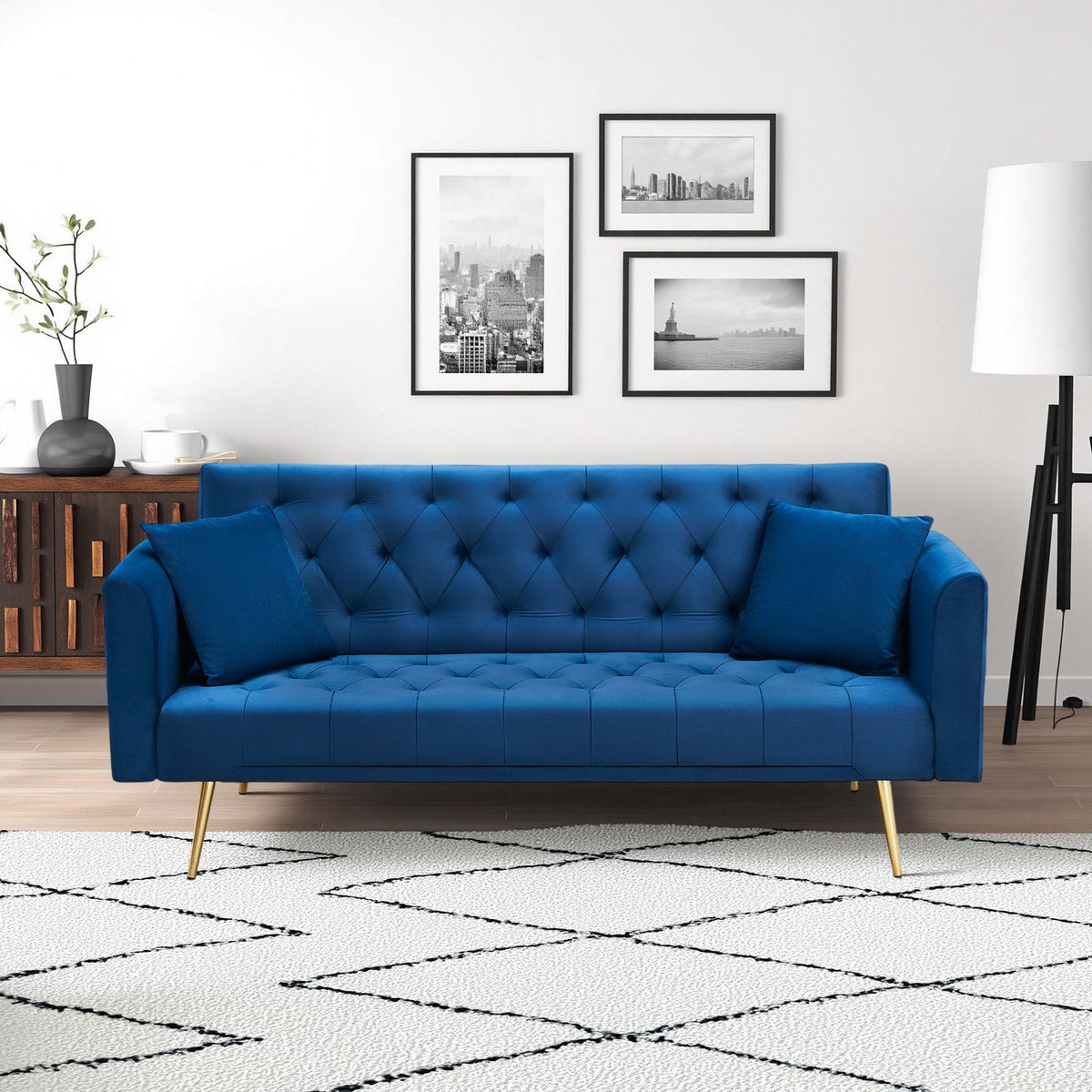 71-Inch Convertible Love Seat Sofa - American Retro