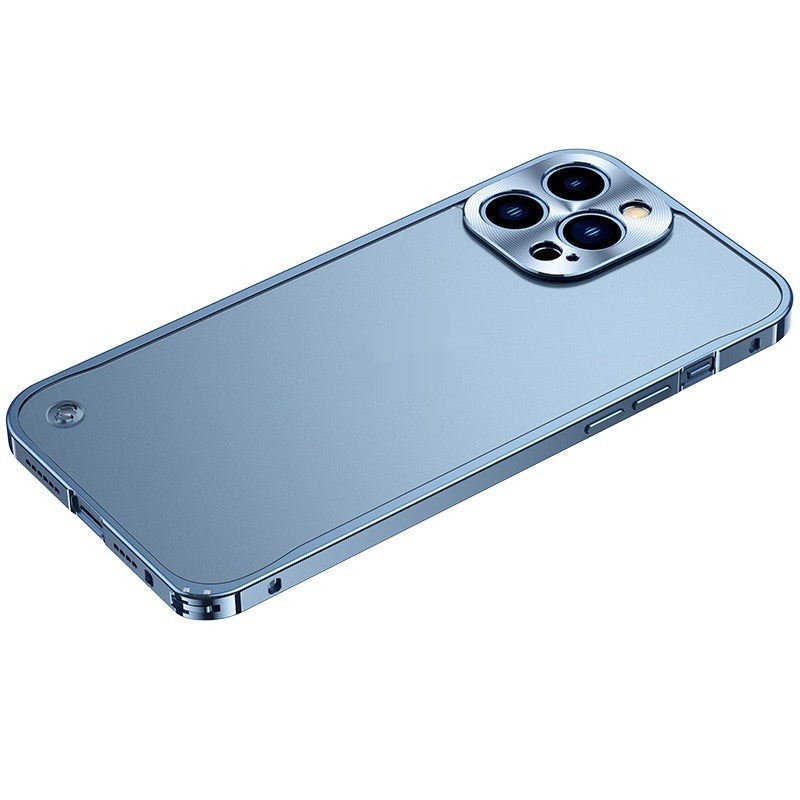 Magnetic Metal-frame Lens Case With Frosted Transparent Design And Seahorse Clasp For Phones