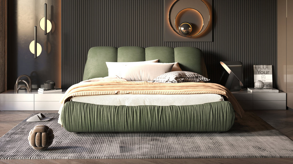 Queen Size Luxury Upholstered Platform Bed