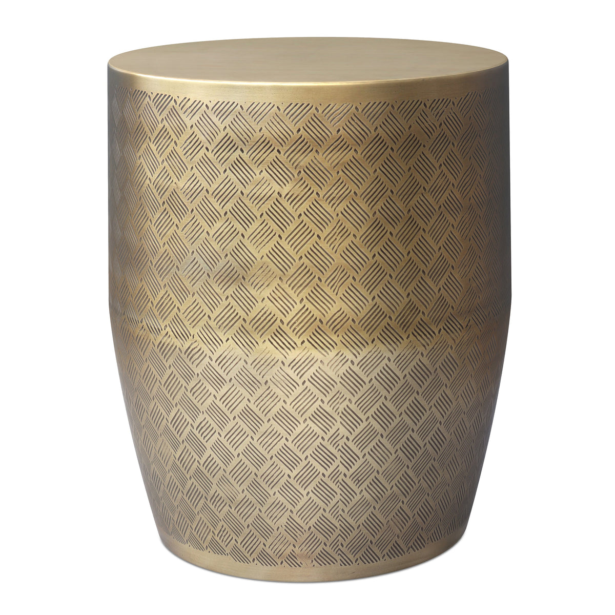 Johnsen 18 Inch Cross Hatch Pattern Accent Table