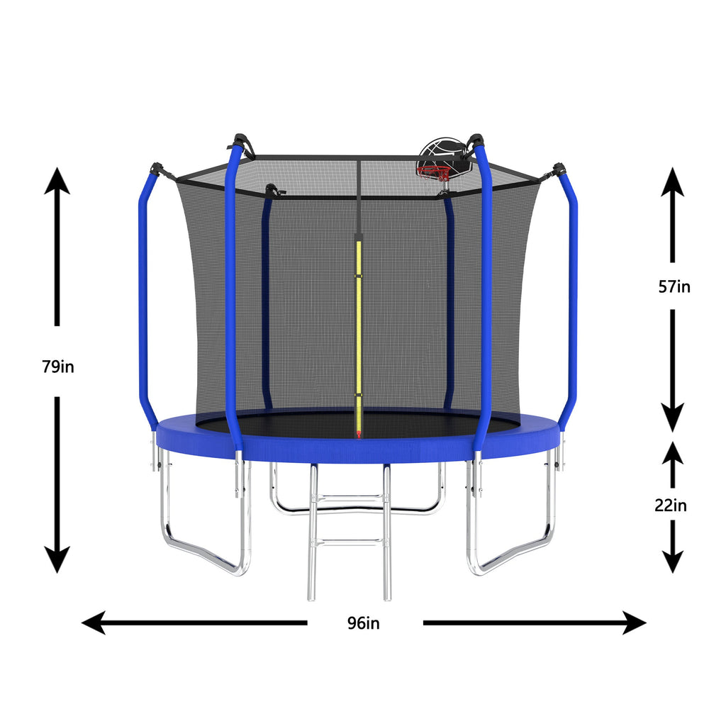 8FT Trampoline with Basketball Hoop