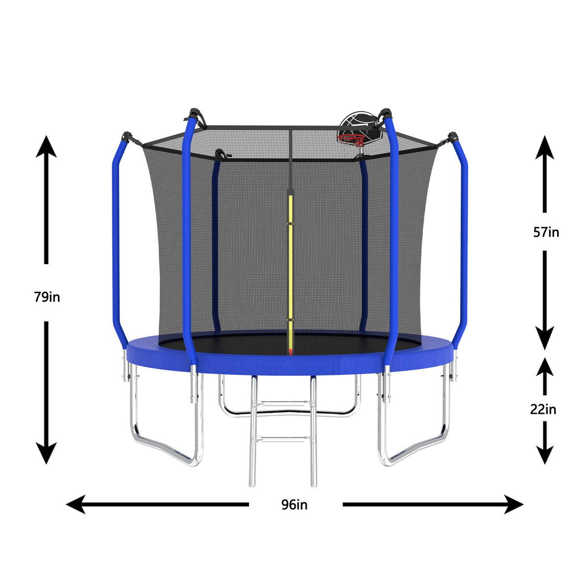 8FT Trampoline with Basketball Hoop