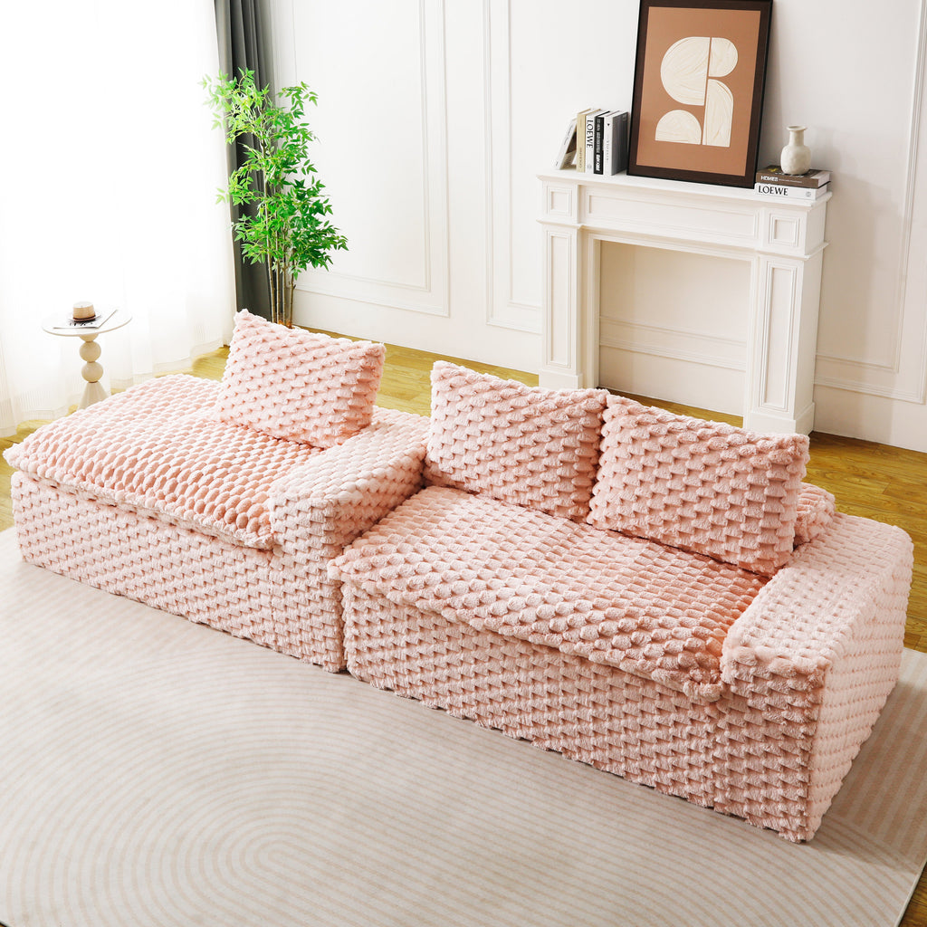 Pink Turtle Velvet Versatile Sofa
