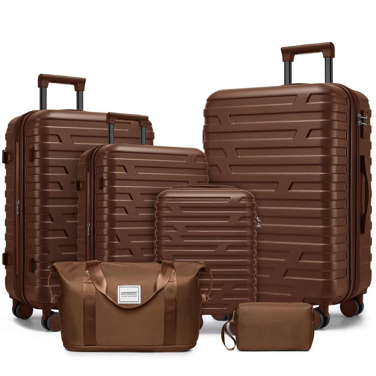 6 Piece Hardside Luggage Set with Duffel Bags