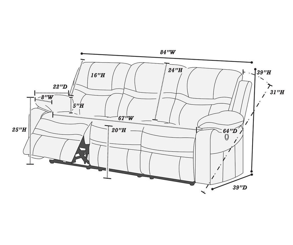 Modern Style 3pc Living Room Set